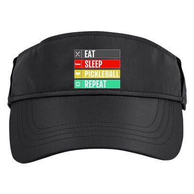 Eat Sleep Pickleball Repeat Funny Pickle Ball Adult Drive Performance Visor