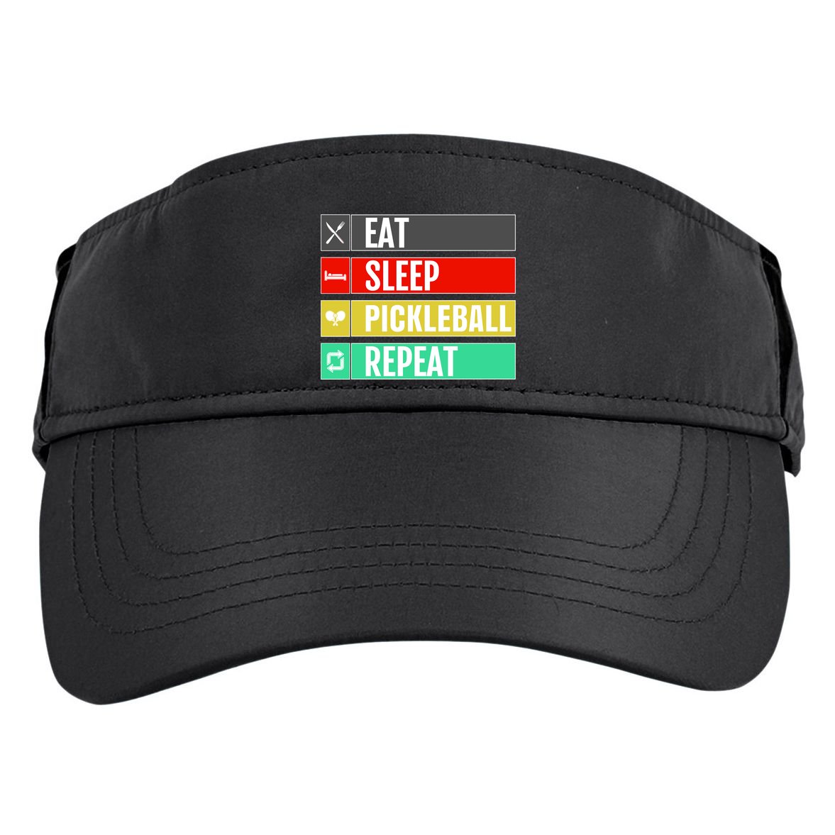 Eat Sleep Pickleball Repeat Funny Pickle Ball Adult Drive Performance Visor
