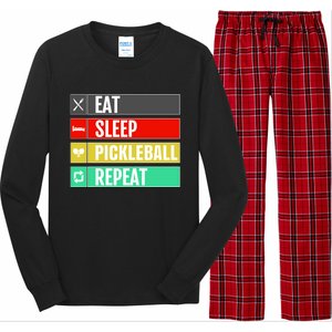 Eat Sleep Pickleball Repeat Funny Pickle Ball Long Sleeve Pajama Set