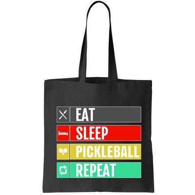 Eat Sleep Pickleball Repeat Funny Pickle Ball Bag