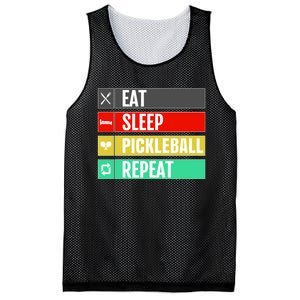 Eat Sleep Pickleball Repeat Funny Pickle Ball Mesh Reversible Basketball Jersey Tank