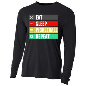 Eat Sleep Pickleball Repeat Funny Pickle Ball Cooling Performance Long Sleeve Crew