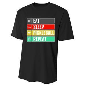 Eat Sleep Pickleball Repeat Funny Pickle Ball Performance Sprint T-Shirt