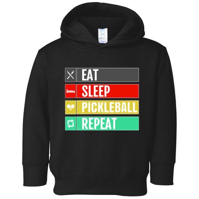 Eat Sleep Pickleball Repeat Funny Pickle Ball Toddler Hoodie