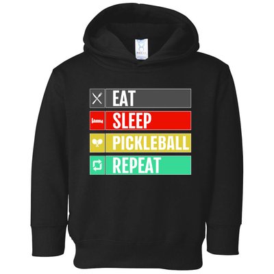 Eat Sleep Pickleball Repeat Funny Pickle Ball Toddler Hoodie