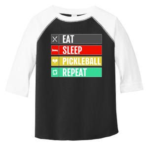 Eat Sleep Pickleball Repeat Funny Pickle Ball Toddler Fine Jersey T-Shirt