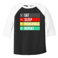 Eat Sleep Pickleball Repeat Funny Pickle Ball Toddler Fine Jersey T-Shirt