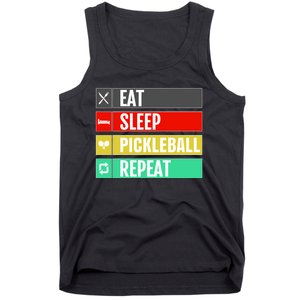 Eat Sleep Pickleball Repeat Funny Pickle Ball Tank Top