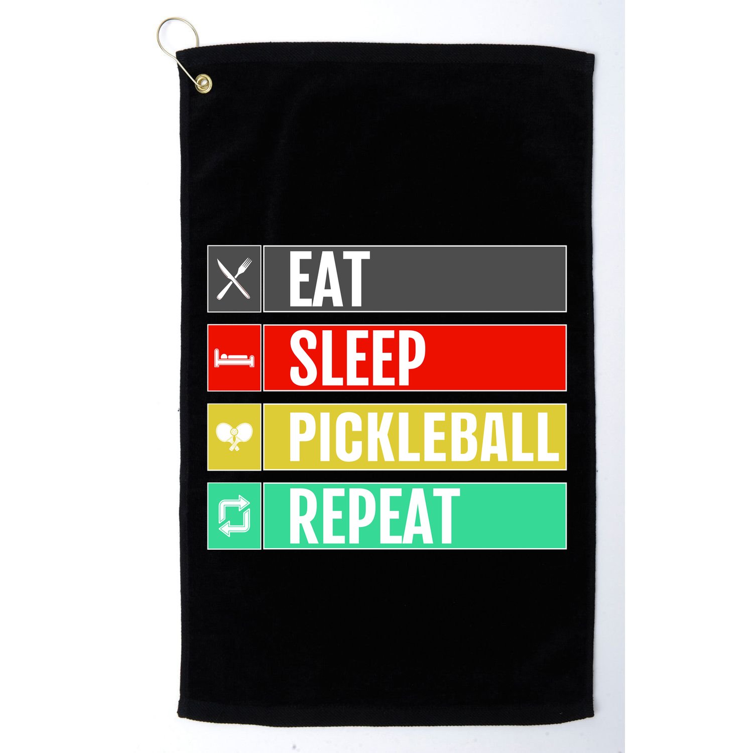 Eat Sleep Pickleball Repeat Funny Pickle Ball Golf Towel
