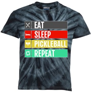 Eat Sleep Pickleball Repeat Funny Pickle Ball Kids Tie-Dye T-Shirt