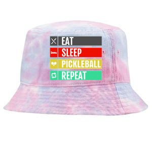 Eat Sleep Pickleball Repeat Funny Pickle Ball Tie-Dyed Bucket Hat