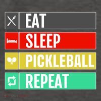 Eat Sleep Pickleball Repeat Funny Pickle Ball Vector Backpack