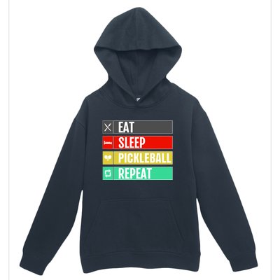 Eat Sleep Pickleball Repeat Funny Pickle Ball Urban Pullover Hoodie