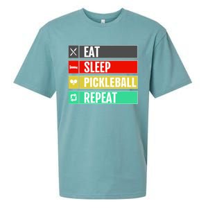 Eat Sleep Pickleball Repeat Funny Pickle Ball Sueded Cloud Jersey T-Shirt