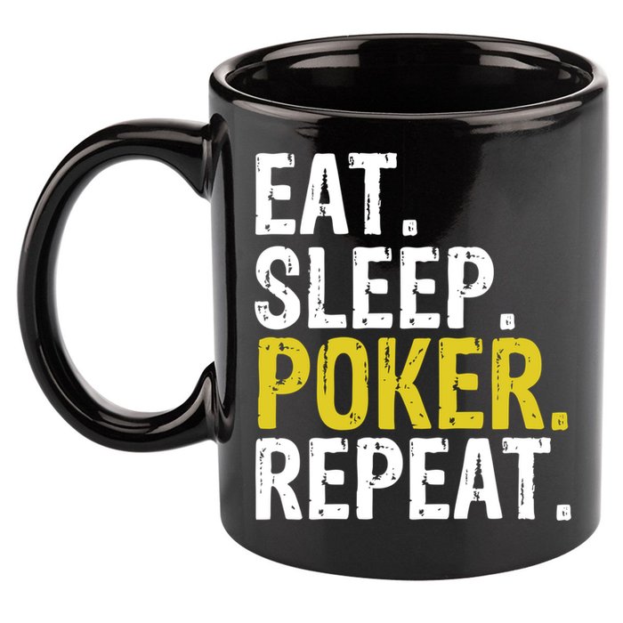 Eat Sleep Poker Repeat Game Gift 11oz C Handle Ceramic Mug