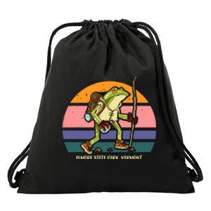 Elmore State Park Vermont Hiking Frog Camping Drawstring Bag