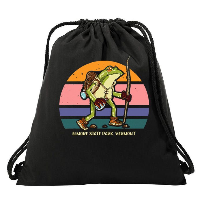 Elmore State Park Vermont Hiking Frog Camping Drawstring Bag