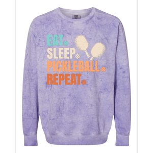 Eat Sleep Pickleball Repeat Funny Pickle Ball Player Colorblast Crewneck Sweatshirt