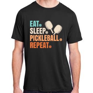 Eat Sleep Pickleball Repeat Funny Pickle Ball Player Adult ChromaSoft Performance T-Shirt