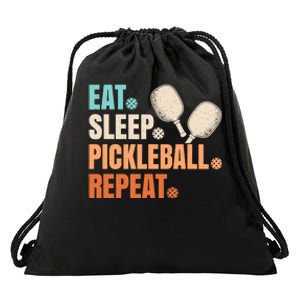 Eat Sleep Pickleball Repeat Funny Pickle Ball Player Drawstring Bag