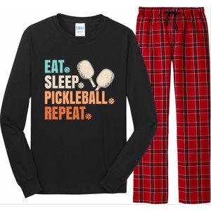 Eat Sleep Pickleball Repeat Funny Pickle Ball Player Long Sleeve Pajama Set