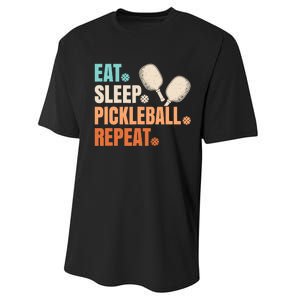 Eat Sleep Pickleball Repeat Funny Pickle Ball Player Performance Sprint T-Shirt