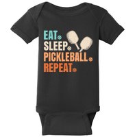 Eat Sleep Pickleball Repeat Funny Pickle Ball Player Baby Bodysuit