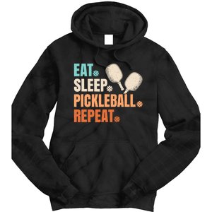 Eat Sleep Pickleball Repeat Funny Pickle Ball Player Tie Dye Hoodie