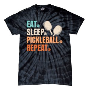 Eat Sleep Pickleball Repeat Funny Pickle Ball Player Tie-Dye T-Shirt