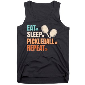 Eat Sleep Pickleball Repeat Funny Pickle Ball Player Tank Top