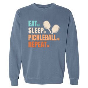 Eat Sleep Pickleball Repeat Funny Pickle Ball Player Garment-Dyed Sweatshirt