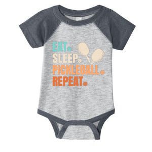 Eat Sleep Pickleball Repeat Funny Pickle Ball Player Infant Baby Jersey Bodysuit