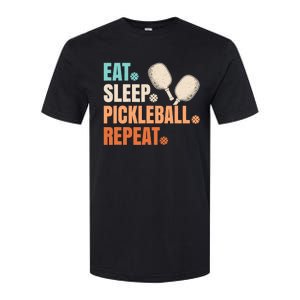 Eat Sleep Pickleball Repeat Funny Pickle Ball Player Softstyle CVC T-Shirt