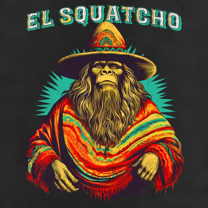 El Squatcho Poncho Western Bigfoot Funny Sasquatch Cool Comfort Performance Bucket Hat