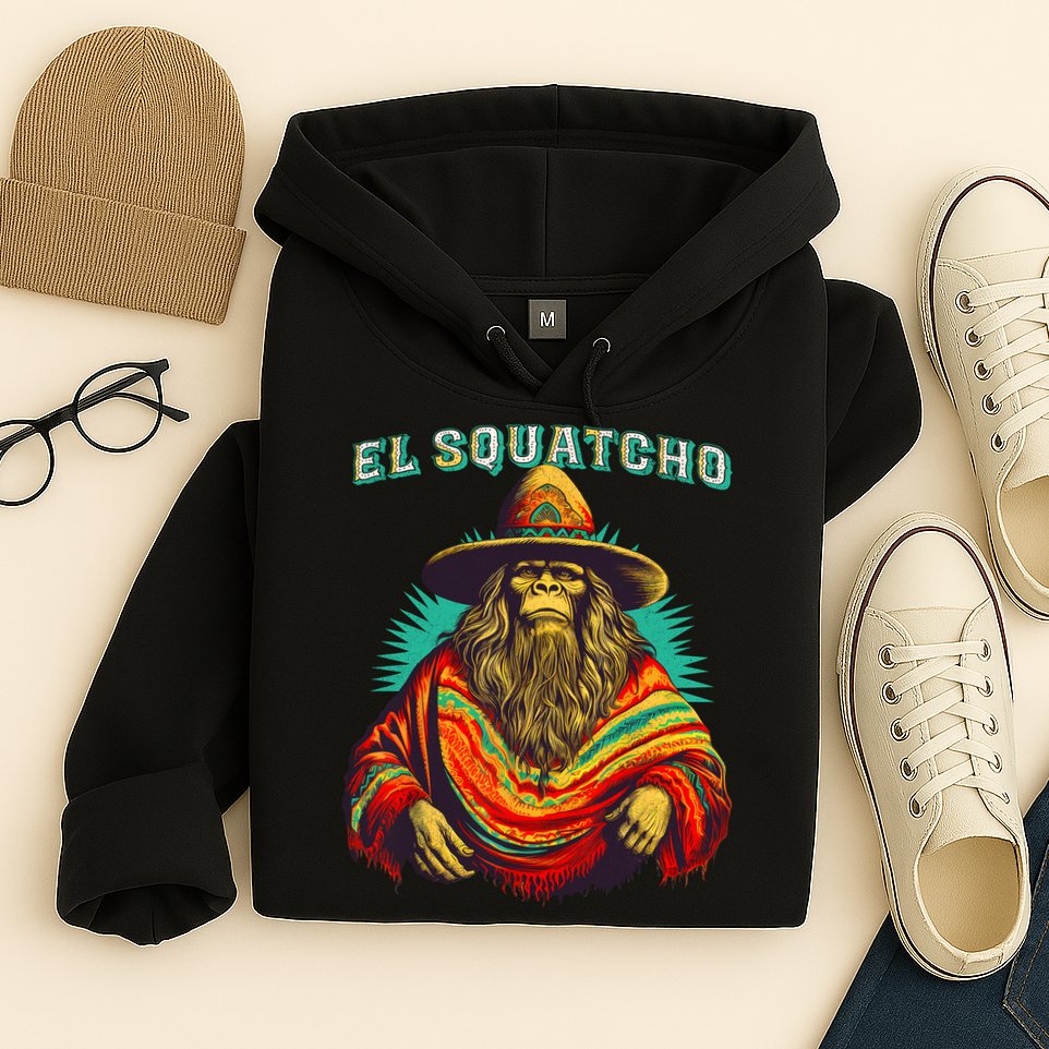 El Squatcho Poncho Western Bigfoot Funny Sasquatch Hoodie