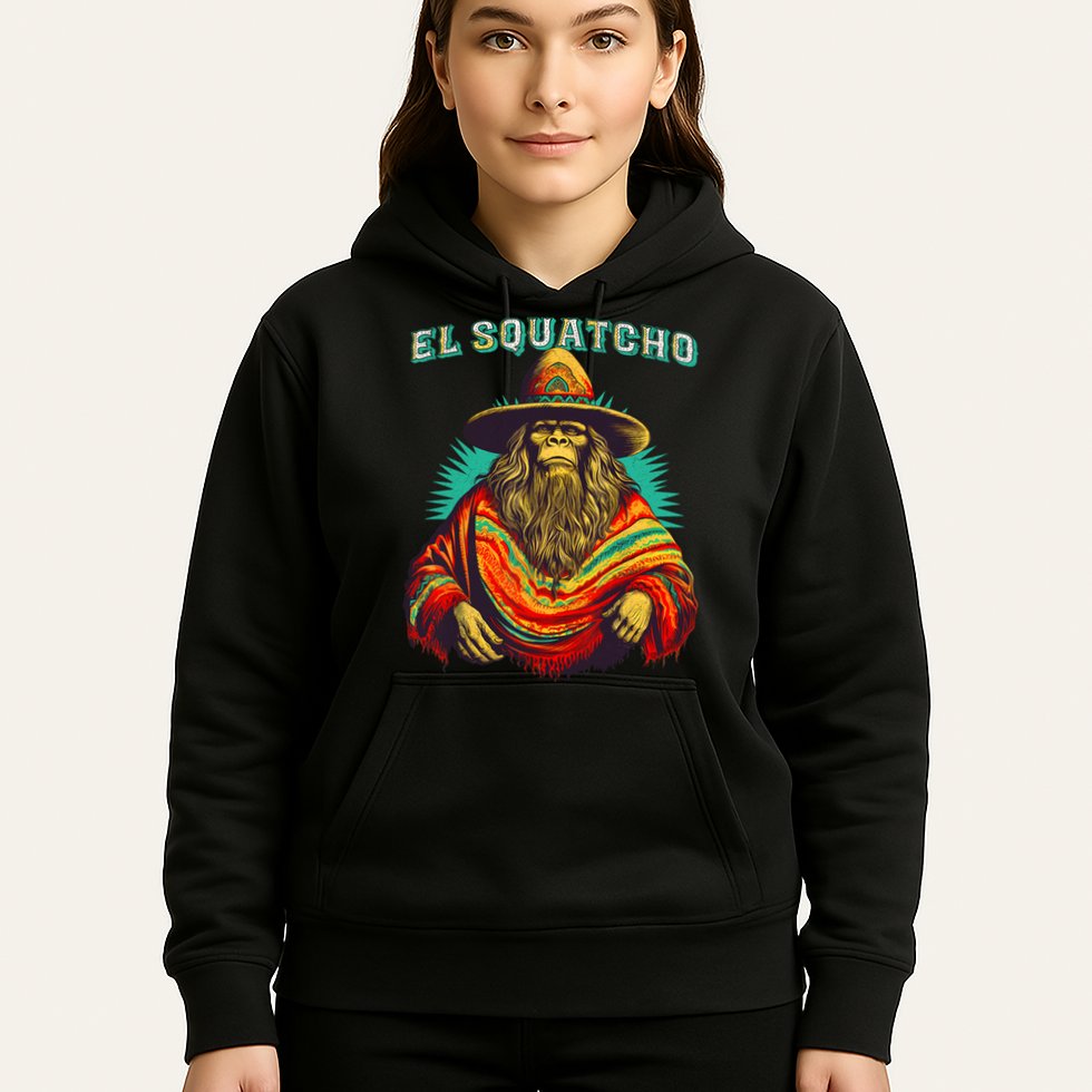 El Squatcho Poncho Western Bigfoot Funny Sasquatch Hoodie