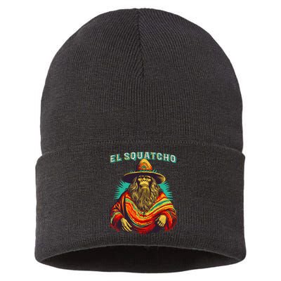 El Squatcho Poncho Western Bigfoot Funny Sasquatch Sustainable Knit Beanie