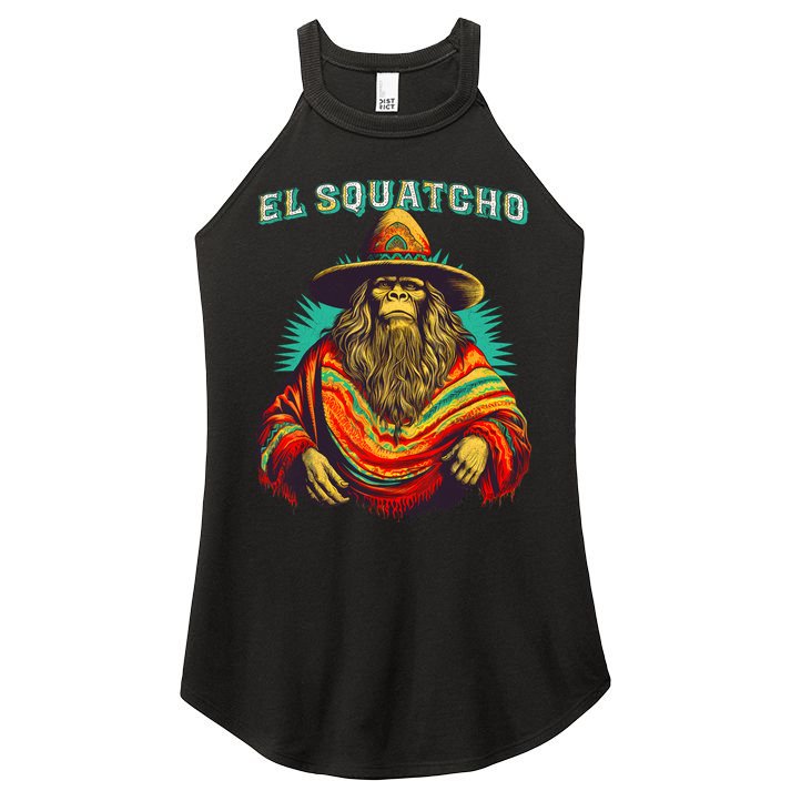 El Squatcho Poncho Western Bigfoot Funny Sasquatch Women's Perfect Tri Rocker Tank