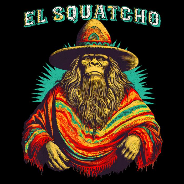 El Squatcho Poncho Western Bigfoot Funny Sasquatch Wool Snapback Cap
