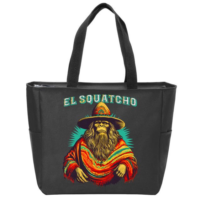 El Squatcho Poncho Western Bigfoot Funny Sasquatch Zip Tote Bag