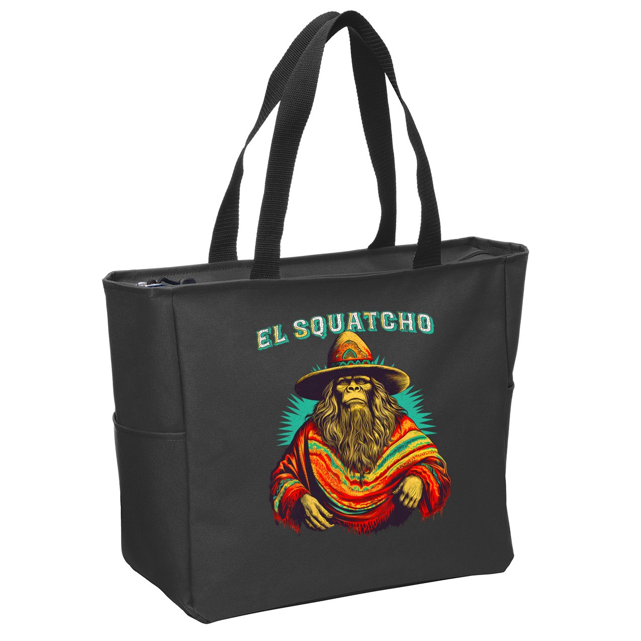 El Squatcho Poncho Western Bigfoot Funny Sasquatch Zip Tote Bag