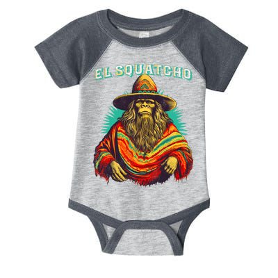 El Squatcho Poncho Western Bigfoot Funny Sasquatch Infant Baby Jersey Bodysuit