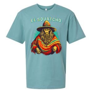 El Squatcho Poncho Western Bigfoot Funny Sasquatch Sueded Cloud Jersey T-Shirt