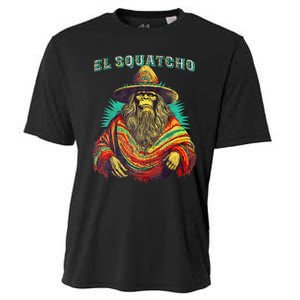 El Squatcho Poncho Western Bigfoot Funny Sasquatch Cooling Performance Crew T-Shirt