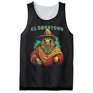 El Squatcho Poncho Western Bigfoot Funny Sasquatch Mesh Reversible Basketball Jersey Tank