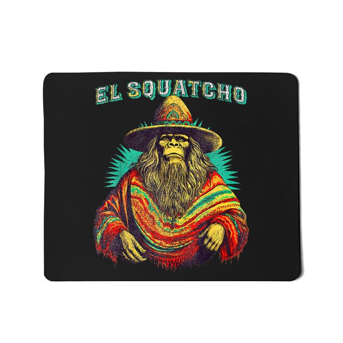 El Squatcho Poncho Western Bigfoot Funny Sasquatch Mousepad