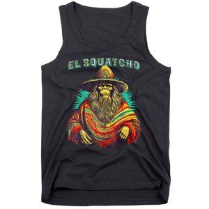 El Squatcho Poncho Western Bigfoot Funny Sasquatch Tank Top