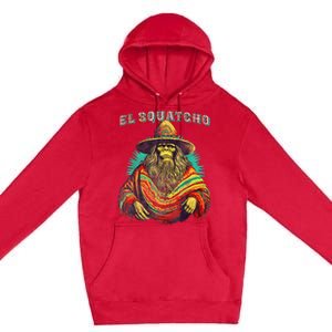 El Squatcho Poncho Western Bigfoot Funny Sasquatch Premium Pullover Hoodie