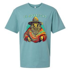 El Squatcho Poncho Western Bigfoot Funny Sasquatch Sueded Cloud Jersey T-Shirt