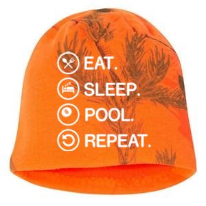 Eat Sleep Pool Repeat Funny Billiards Player Gift Kati - Camo Knit Beanie